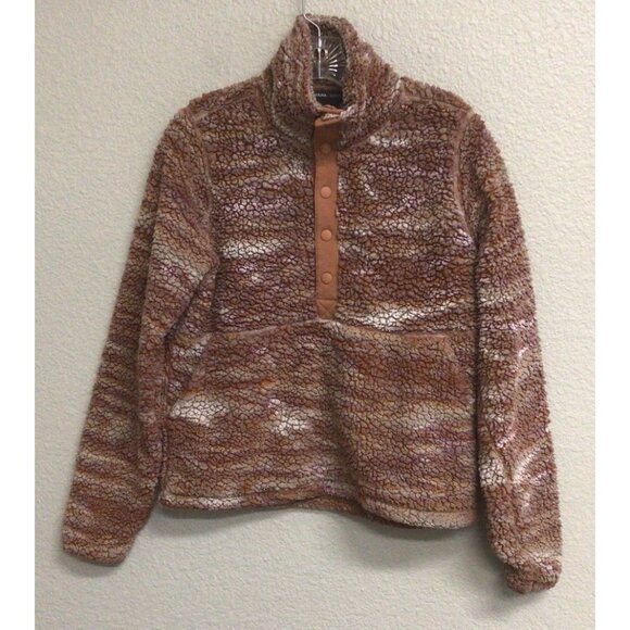 Prana Polar Escape Snap Up Pullover Womens Size Small Beige Fleece - Picture 1 of 9